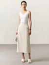 Straight, long skirt with high waist