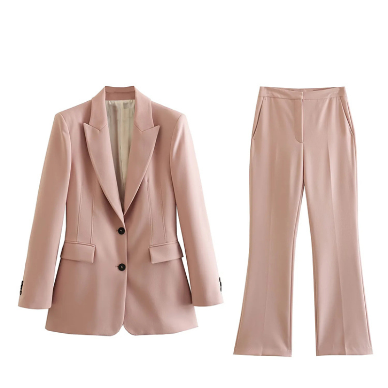 Solid two-piece ladies' suit