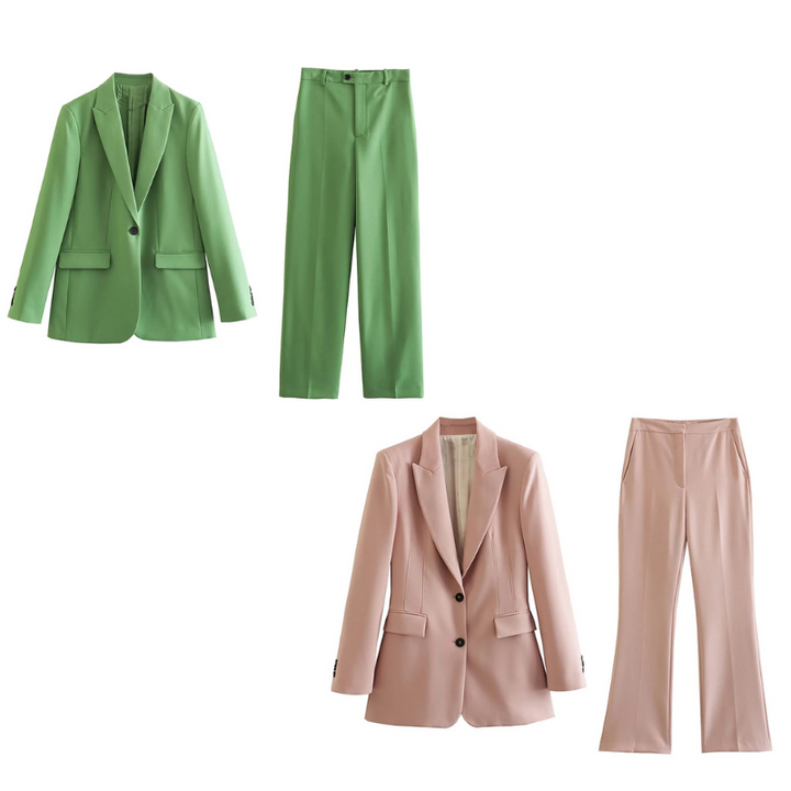 Solid two-piece ladies' suit