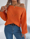 Off-shoulder knitted jumper