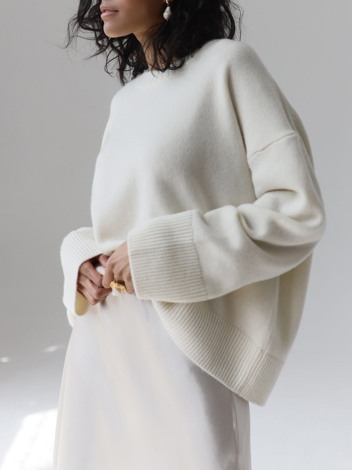 Women's - Candyfloss Oversized Sweater - Cosy Knit - Stylish Casual Wear