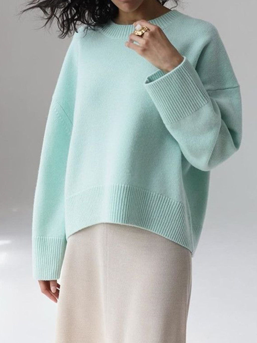 Women's - Candyfloss Oversized Sweater - Cosy Knit - Stylish Casual Wear