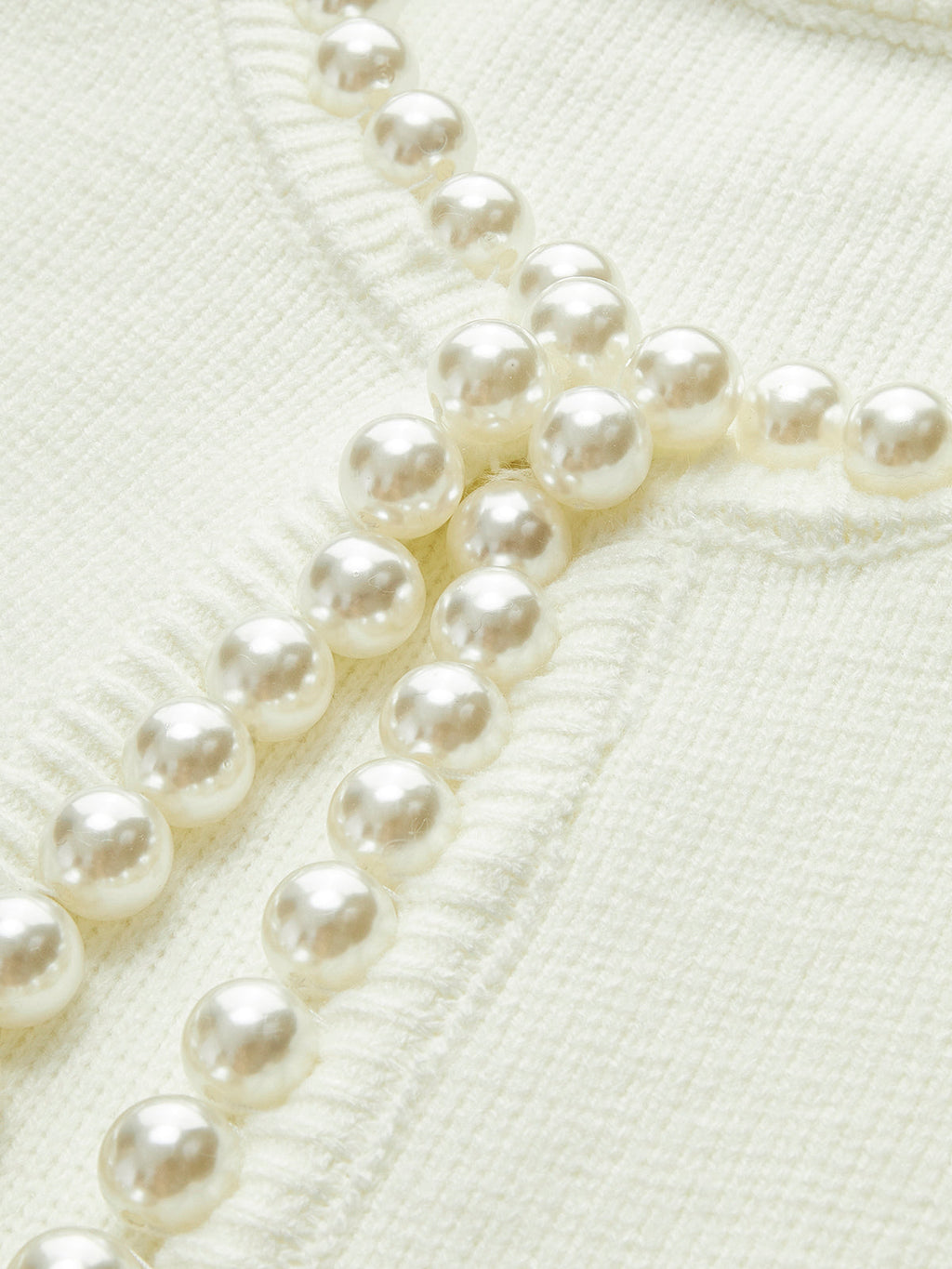 Women's - Pearl Trim Ripped Hem Cardigan - Knit Blend - Stylish Knitwear - Chic Layering Essential