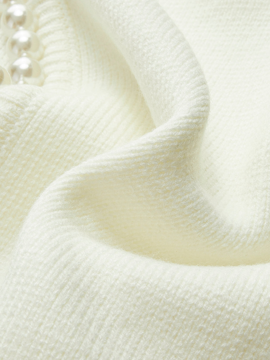 Women's - Pearl Trim Ripped Hem Cardigan - Knit Blend - Stylish Knitwear - Chic Layering Essential