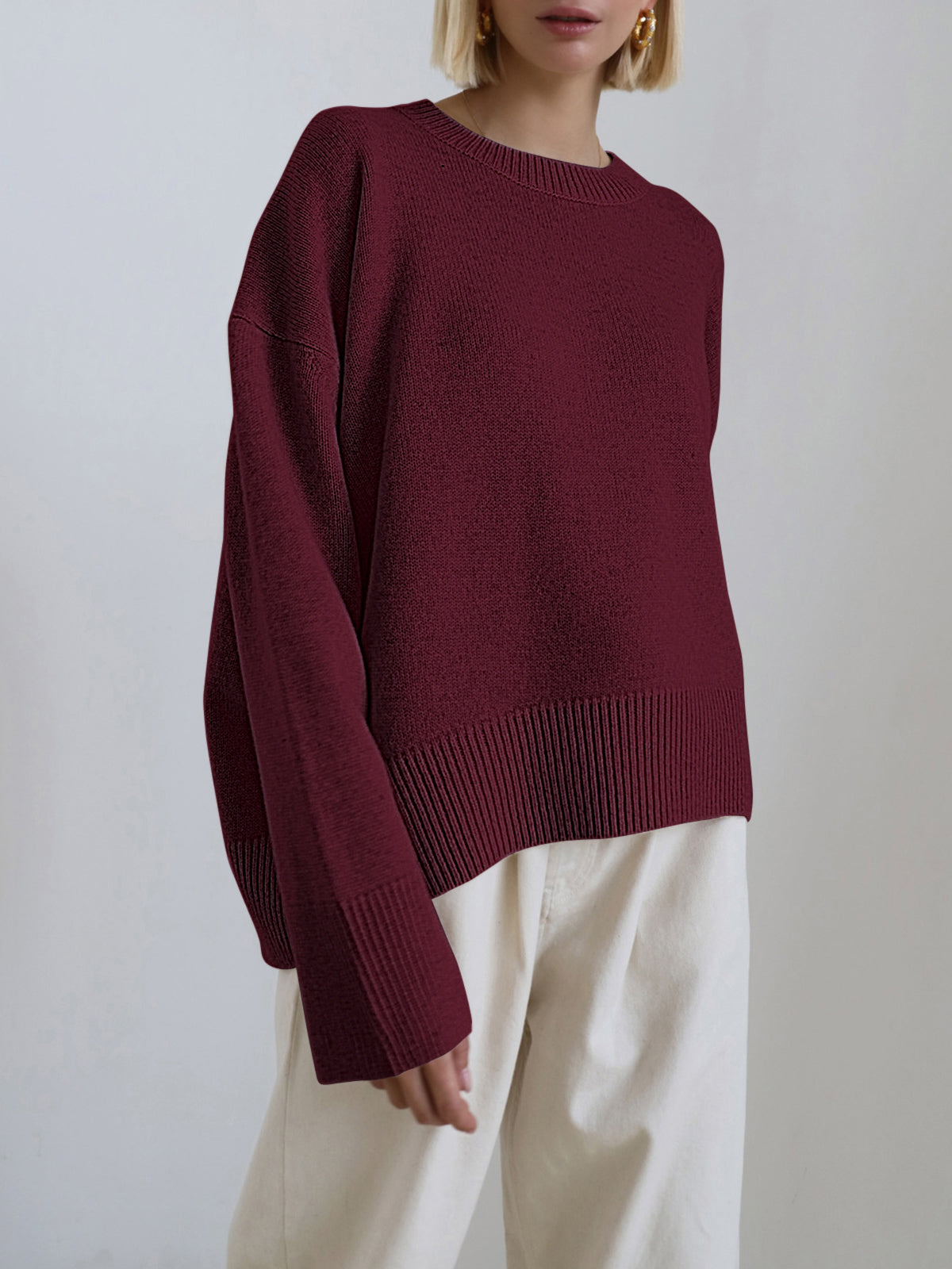 Women's - Candyfloss Oversized Sweater - Cosy Knit - Stylish Casual Wear