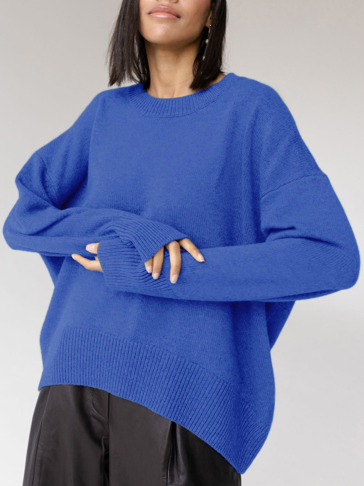 Women's - Candyfloss Oversized Sweater - Cosy Knit - Stylish Casual Wear