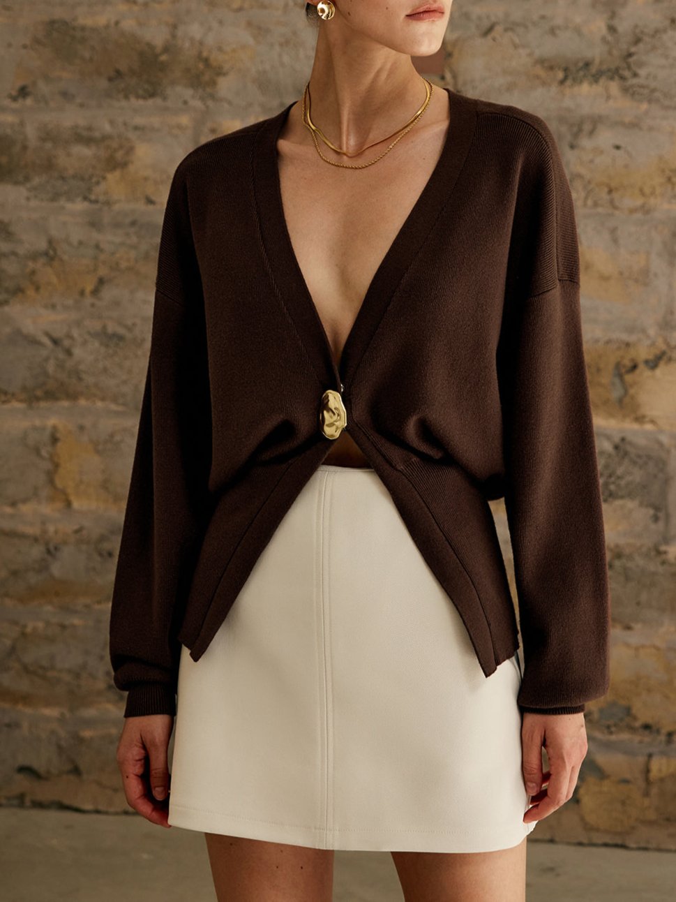 Women's - Elegant Cardigan - Cosy Knit with Button Closure - Stylish Layering Piece