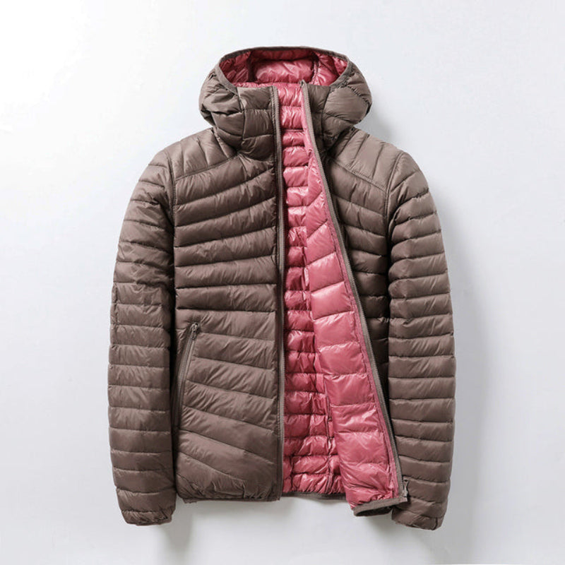 Women's - Lightweight Transition Jacket - Hooded - Reversible Design - Stylish & Versatile Outerwear