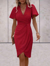 Women's - Elegant Dress - V-Neckline - Chic Style for Any Occasion - Perfect for Your Wardrobe