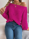 Off-shoulder knitted jumper