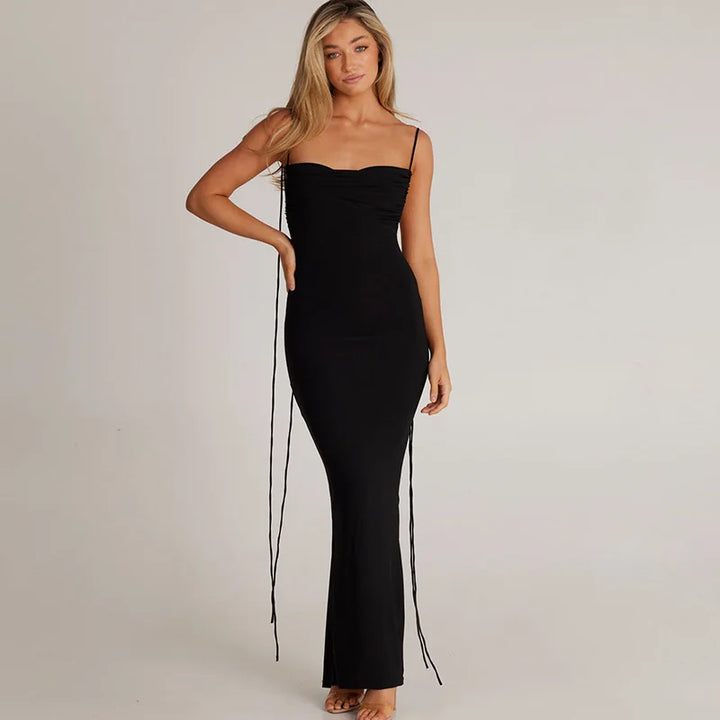 Ladies backless maxi bodycon dress