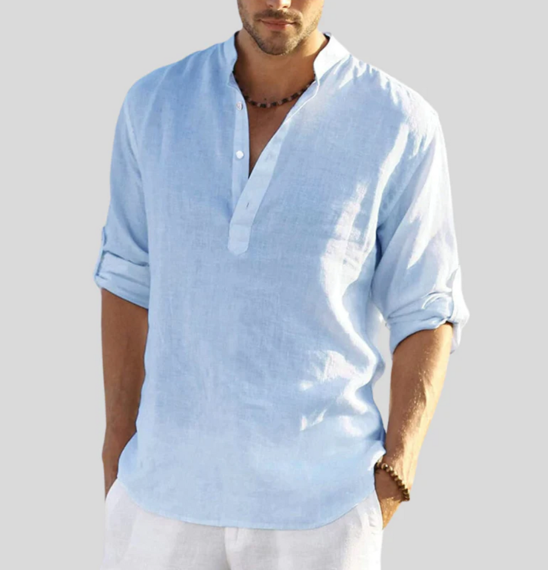 Elegant linen shirt with collar