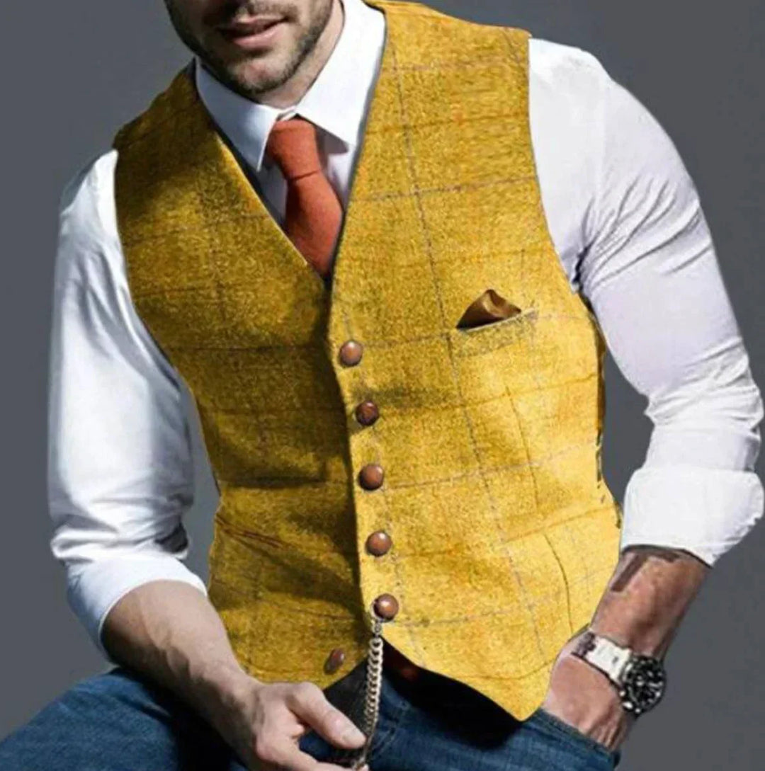Men - Waistcoat - Elegant Stylish Fabric - Perfect for Formal Occasions
