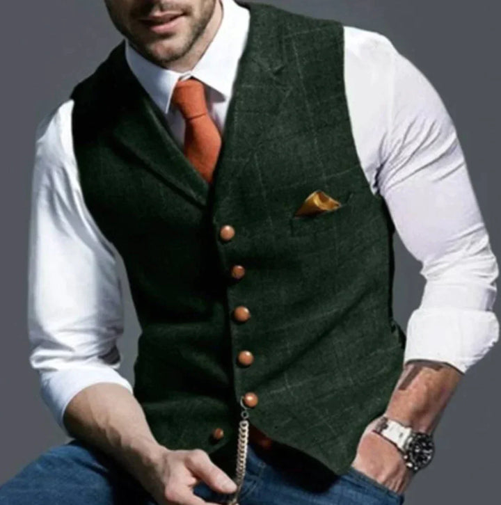 Men - Waistcoat - Elegant Stylish Fabric - Perfect for Formal Occasions
