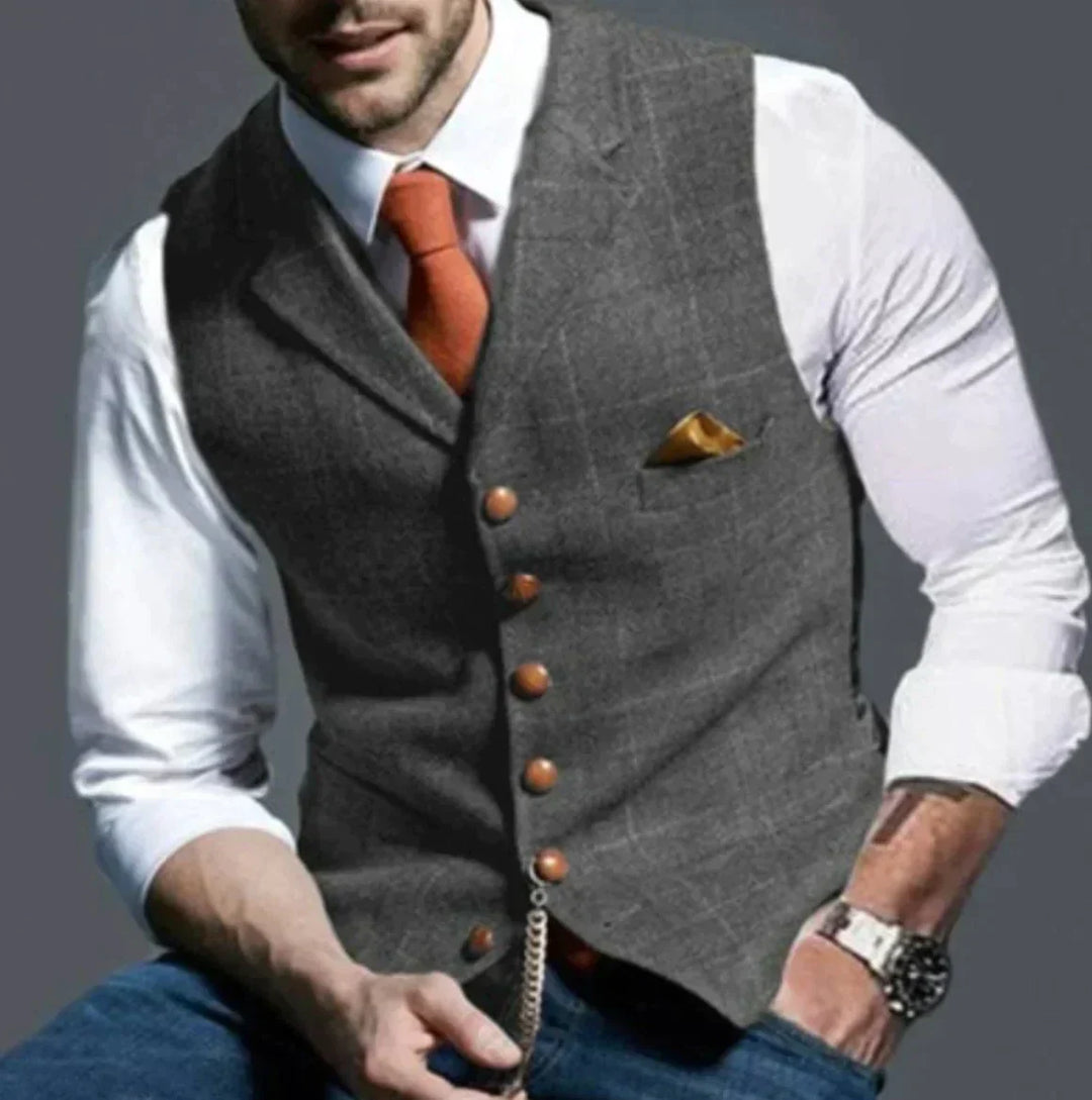 Men - Waistcoat - Elegant Stylish Fabric - Perfect for Formal Occasions