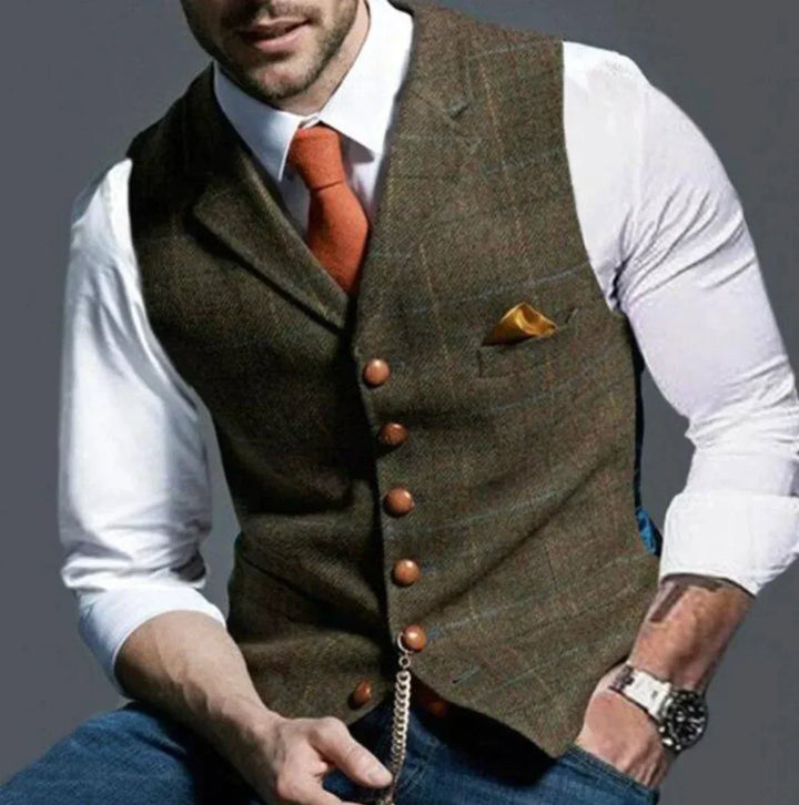 Men - Waistcoat - Elegant Stylish Fabric - Perfect for Formal Occasions