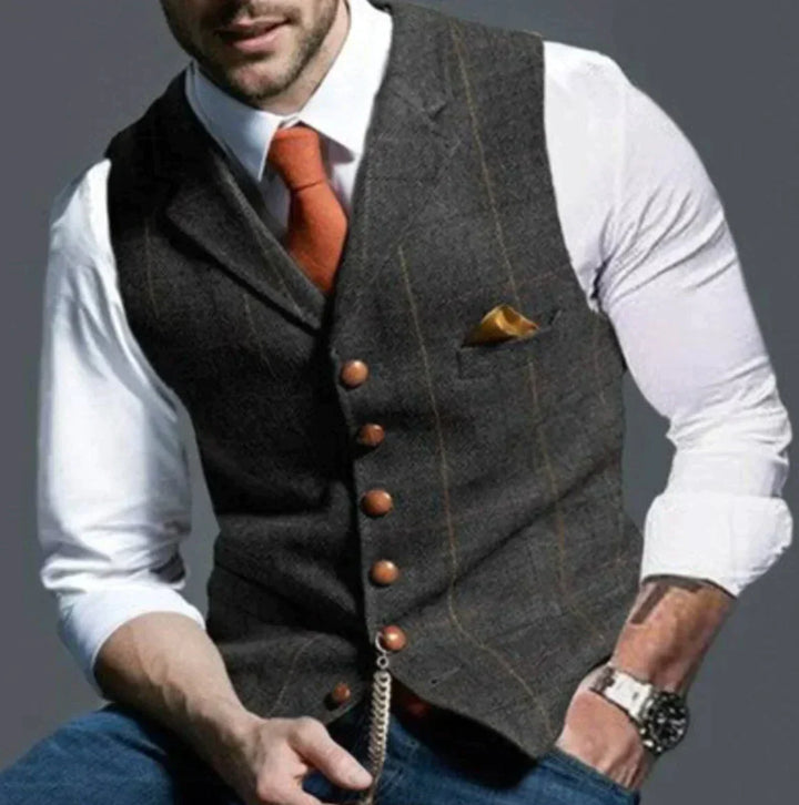 Men - Waistcoat - Elegant Stylish Fabric - Perfect for Formal Occasions