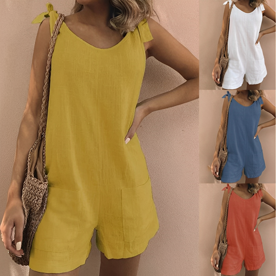 Loose sleeveless pocket overall