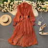 Long-sleeved maxi dress in vintage style