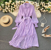 Long-sleeved maxi dress in vintage style