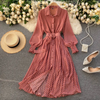 Long-sleeved maxi dress in vintage style