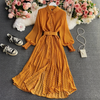 Long-sleeved maxi dress in vintage style