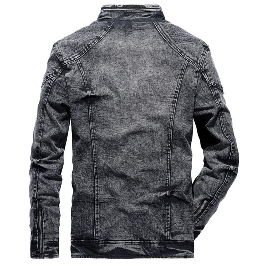 Men's - Casual Denim Jacket - Durable Cotton - Stand-Up Collar - Summer Essential