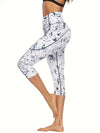 Capri leggings with ink print for women