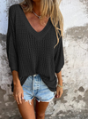 Hollowed-out long-sleeved top