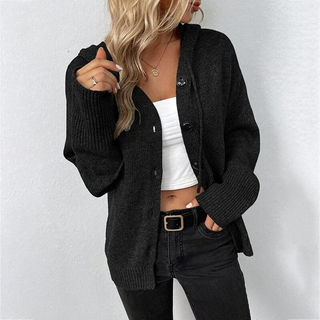 Women's - Hooded Knit Cardigan - Cosy & Stylish