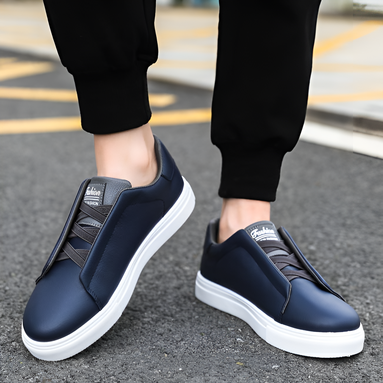 Men's - Slip-On Casual Sneakers with Cushioned Insole