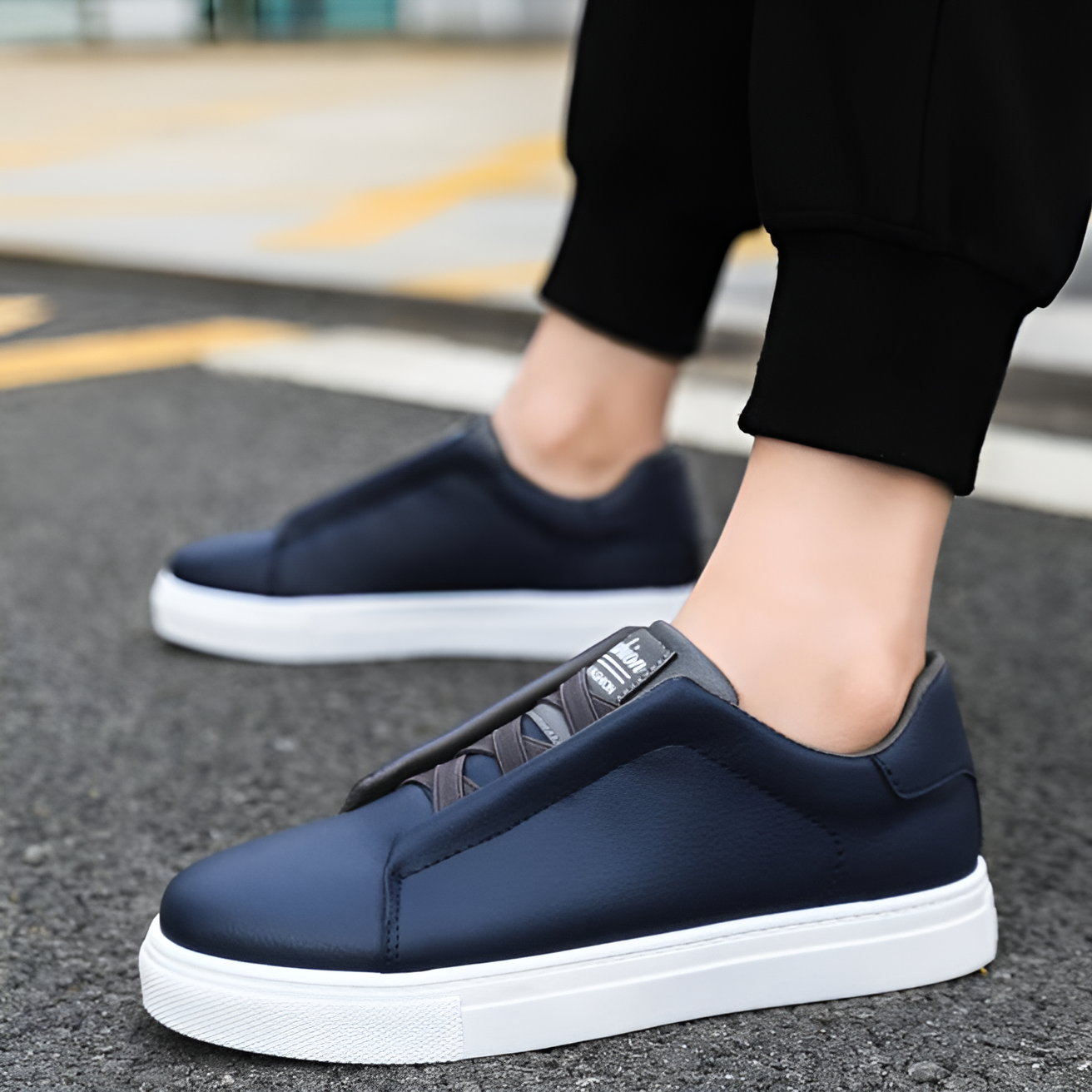 Men's - Slip-On Casual Sneakers with Cushioned Insole
