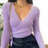 Knitted V-neck top