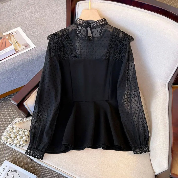 Black lace blouse