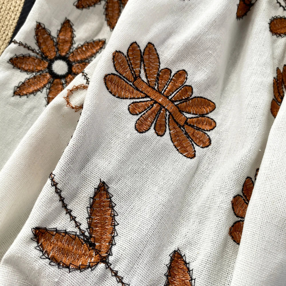 Bohemian blouse with tassels and embroidery