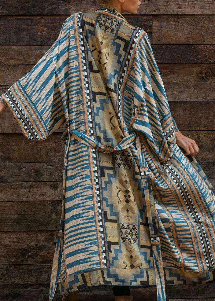 Bohemian Blue Geometric Print Dress