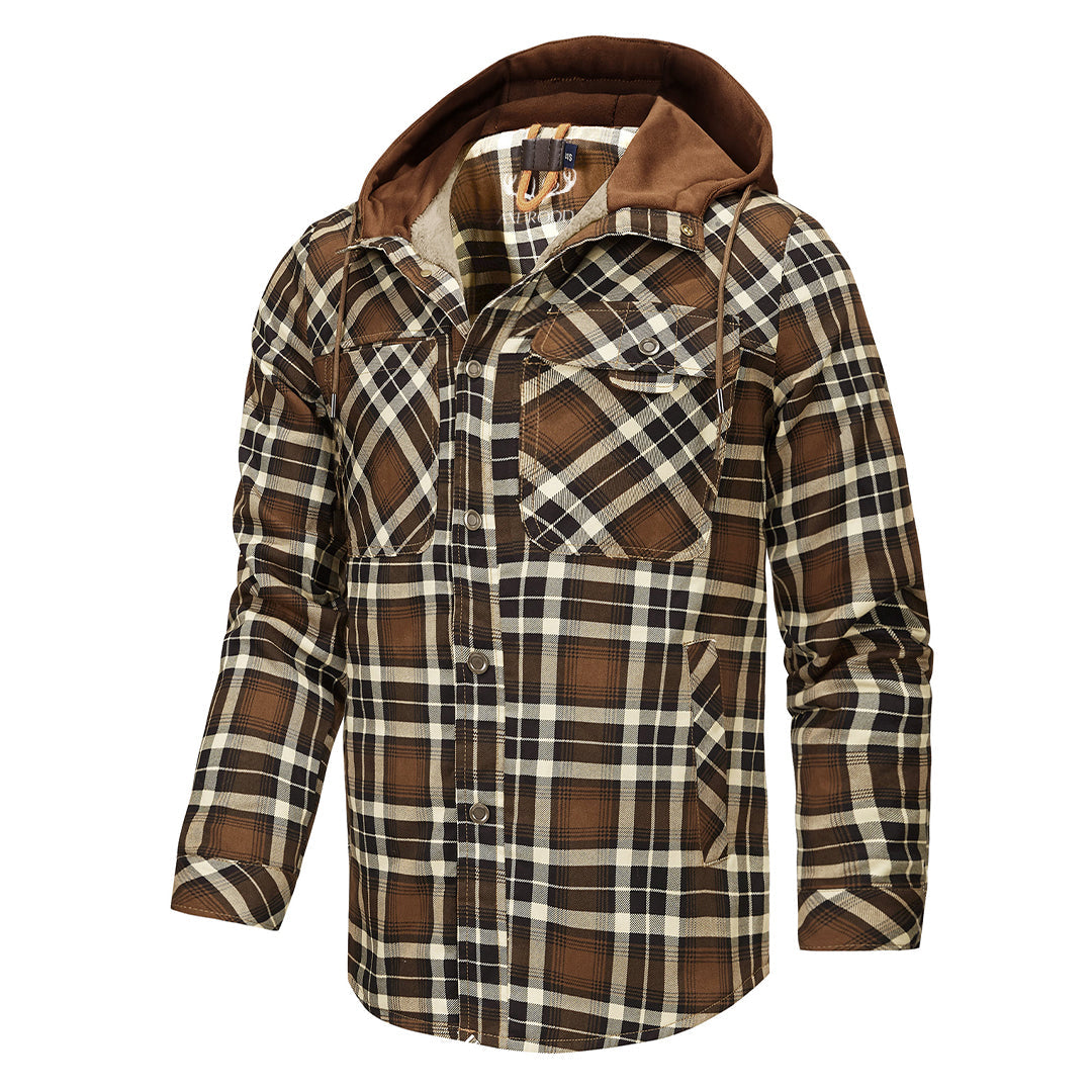 Men's - Lumberjack Hoodie - Cosy Flannel Material - Stylish Casual Wear for All Seasons
