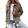 Fashionable chequered oversized denim jacket for women