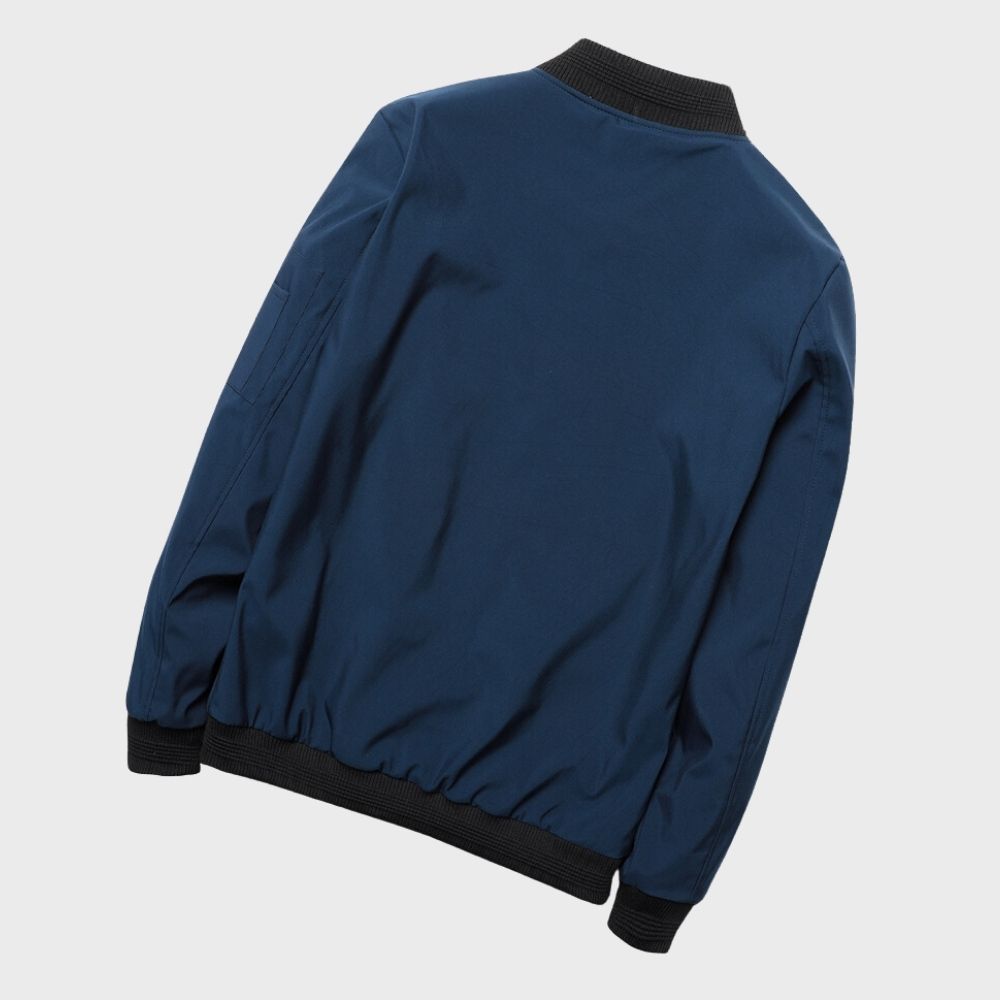 Men's - Autumn Bomber Jacket - Lightweight Fabric - Stylish & Comfortable Layering - Ideal for Fall Weather