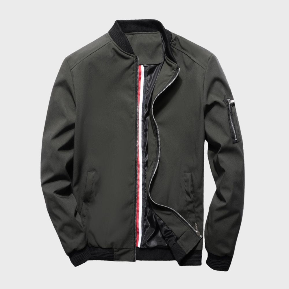 Men's - Autumn Bomber Jacket - Lightweight Fabric - Stylish & Comfortable Layering - Ideal for Fall Weather