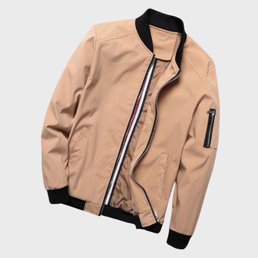 Men's - Autumn Bomber Jacket - Lightweight Fabric - Stylish & Comfortable Layering - Ideal for Fall Weather