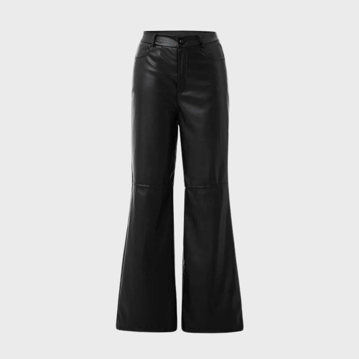 Straight cut leather trousers