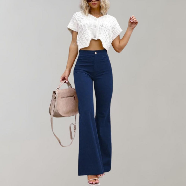 Flare trousers in corduroy