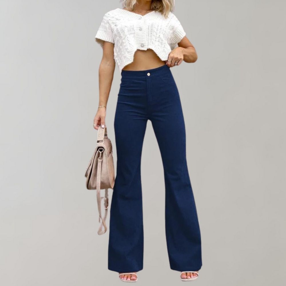 Flare trousers in corduroy