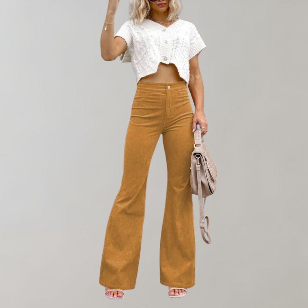 Flare trousers in corduroy