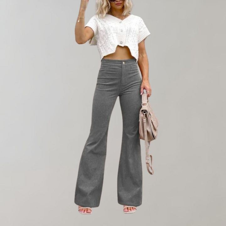 Flare trousers in corduroy