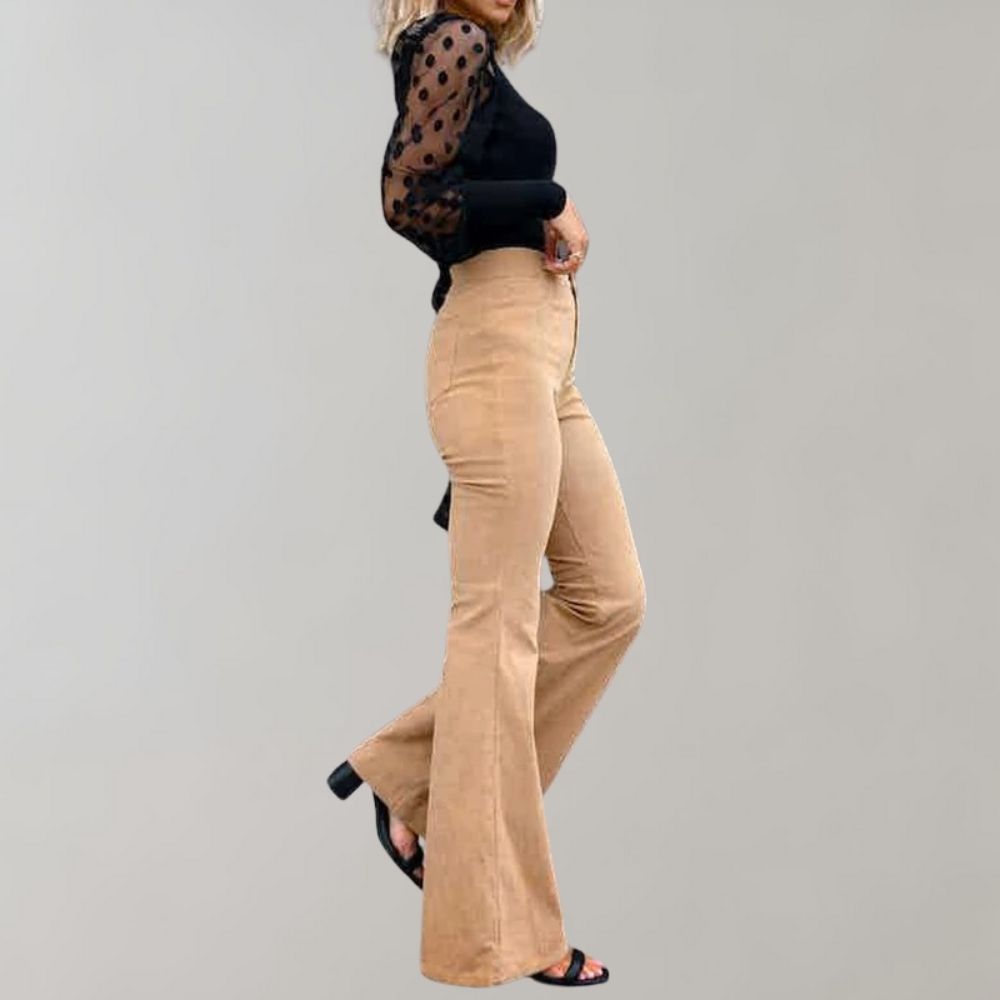 Flare trousers in corduroy