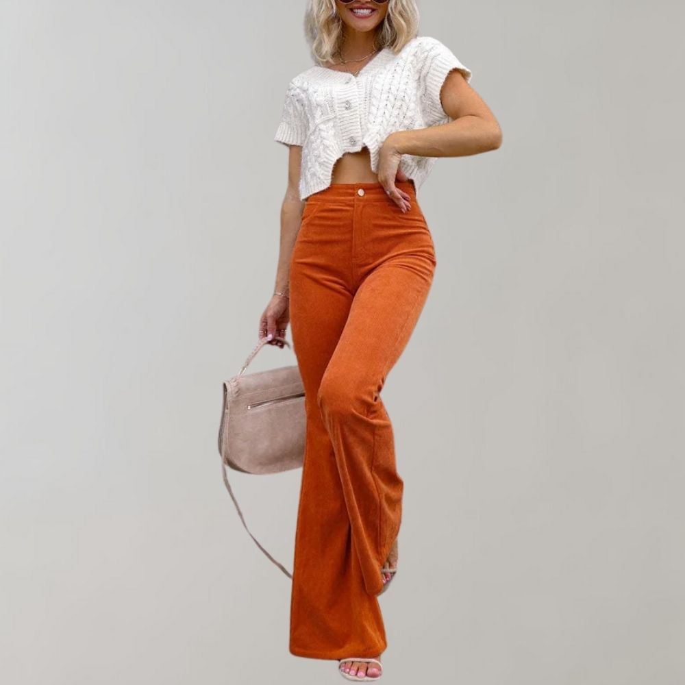 Flare trousers in corduroy