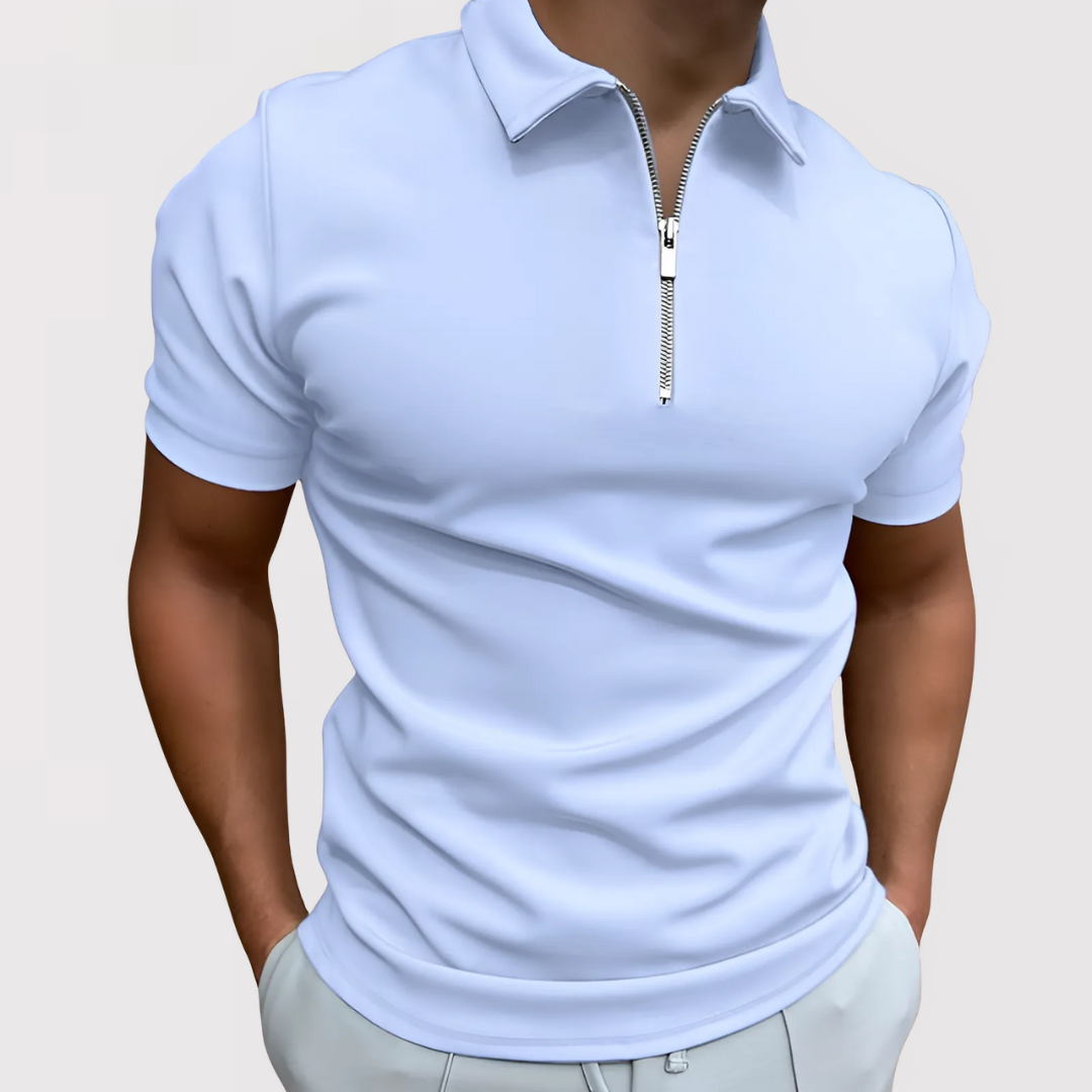 Men's - Modern Fit Zip-Front Polo Shirt