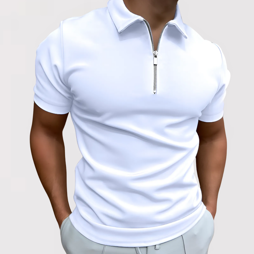 Men's - Modern Fit Zip-Front Polo Shirt